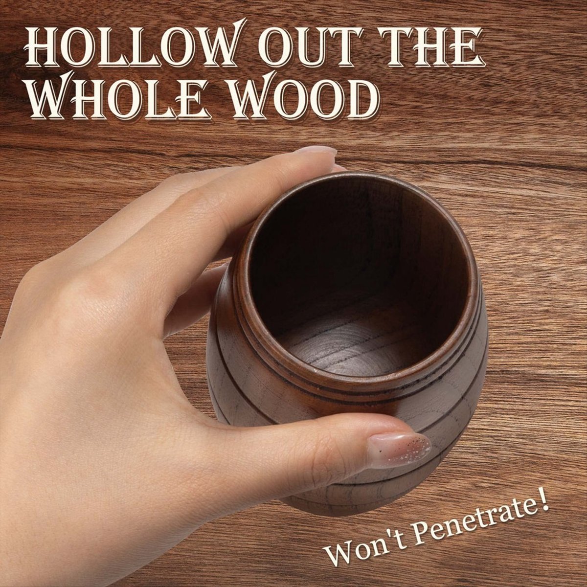 Wine Beer Coffee Drink - X10A 2 Pieces Classical Wooden Shaped