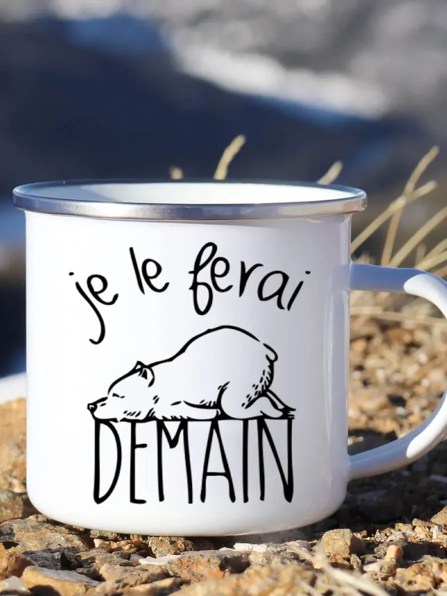 Cute Enamel Coffee Mug French  - Wine Beer Coffee Drink review and price