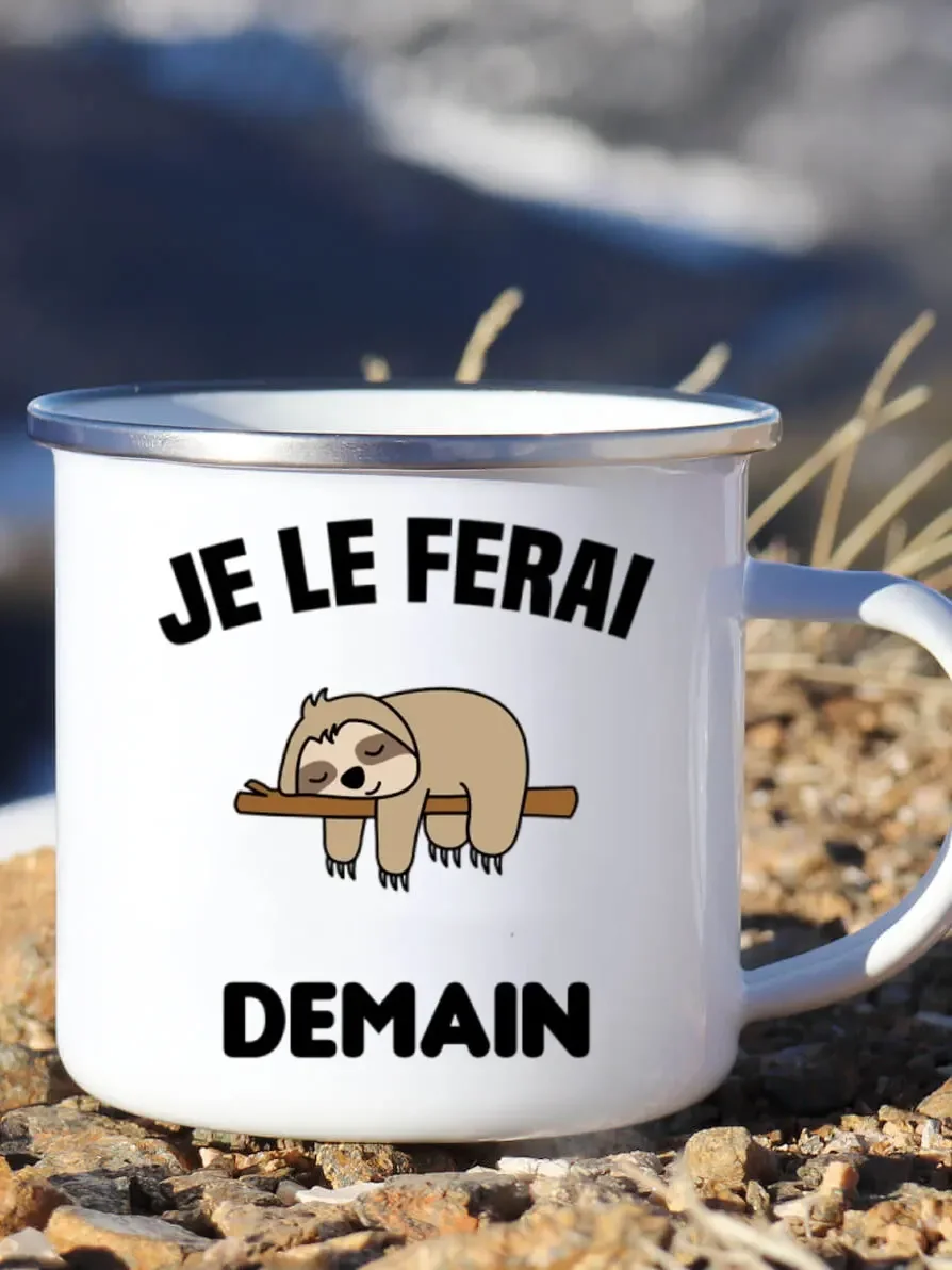 Cute Enamel Coffee Mug French  - Wine Beer Coffee Drink review and price