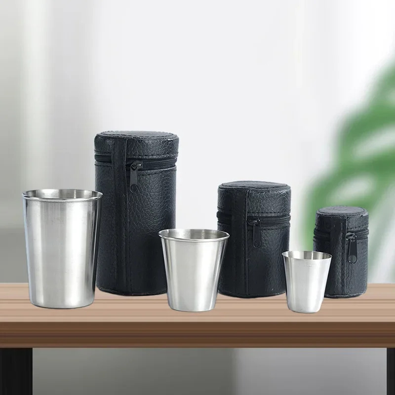 4Pcs Outdoor Travel Stainless  - Whisky Beer And Wine review and price