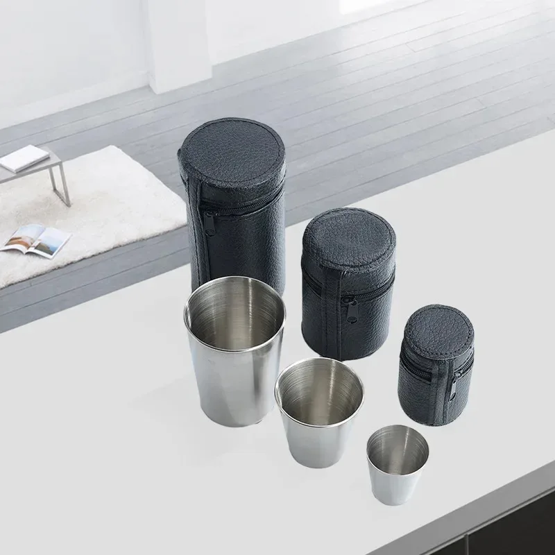 4Pcs Outdoor Travel Stainless  - Whisky Beer And Wine review and price
