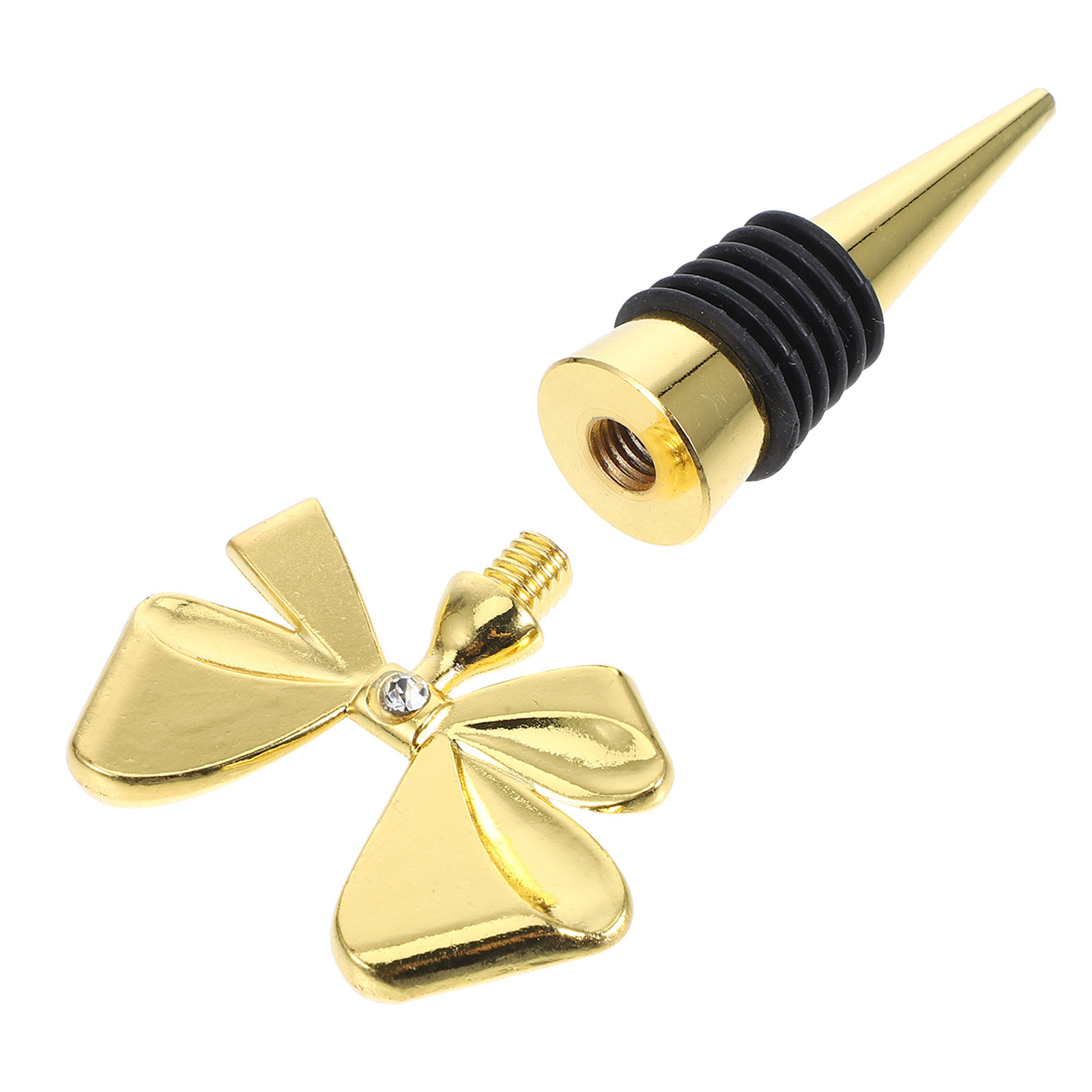 Gold Bowknot Wine Stopper Sili - Whisky Beer And Wine review and price