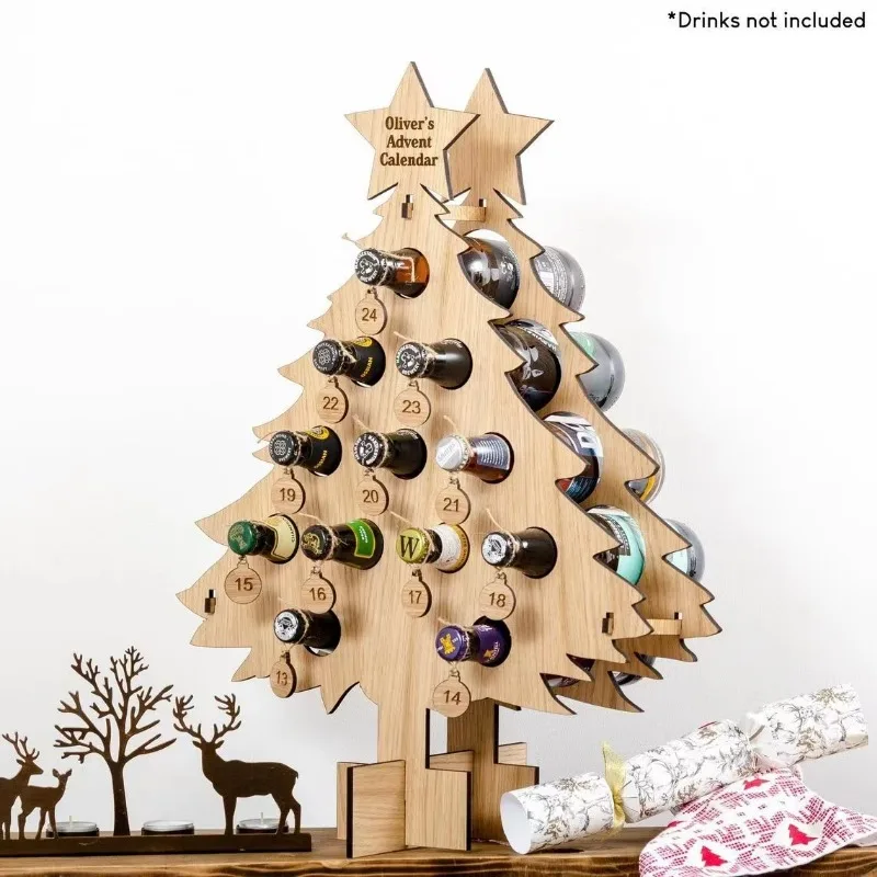 Christmas Tree Wooden Wine Rac - Craft Beer & Wine U- review and price